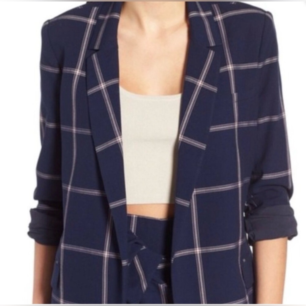 Leith Navy Blazer with Light Pink Windowpane - Picture 4 of 9